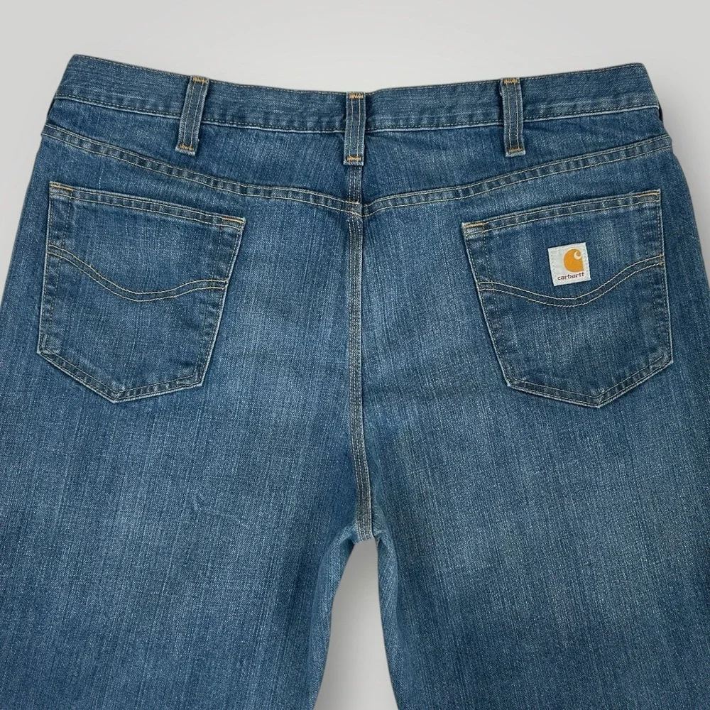Carhartt Straight Traditional Fit Jeans Mens 42x30 Blue Workwear Denim 101496 - Picture 6 of 7